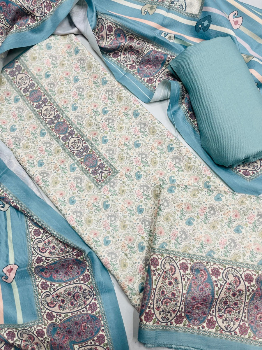 Premium kashmiri  Pashmina kani print Suit