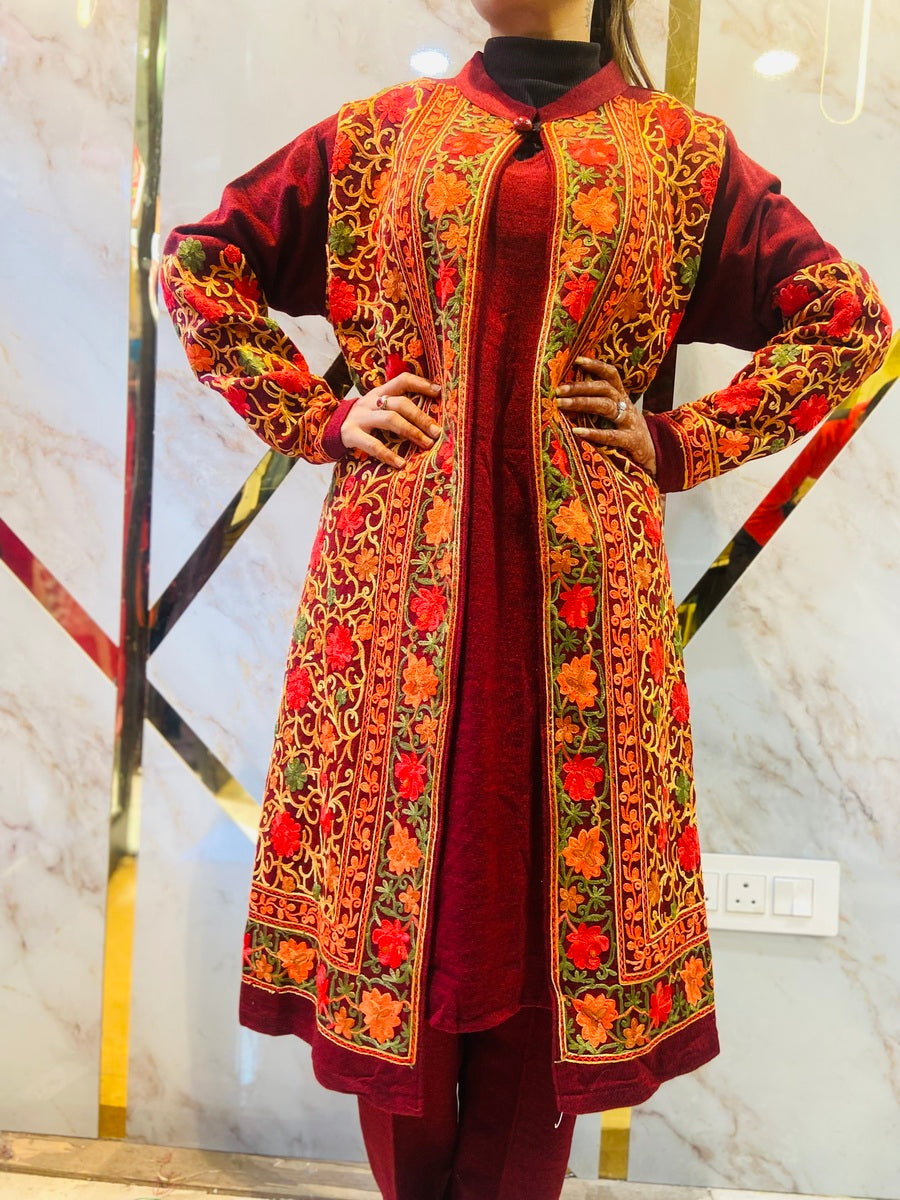 Beautiful Kashmiri winter 🥶 Ready made jacket suit (short length)