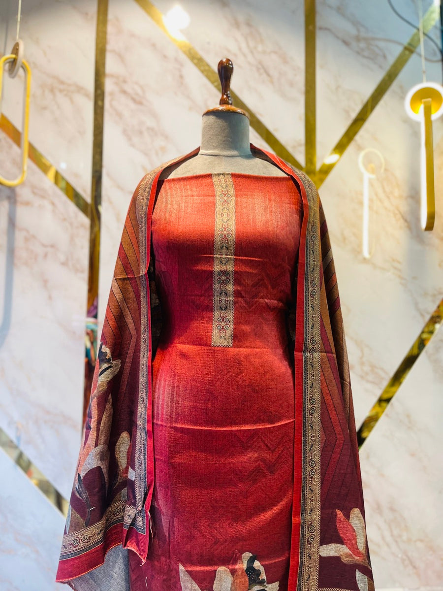 Premium kashmiri  Pashmina kani print Suit