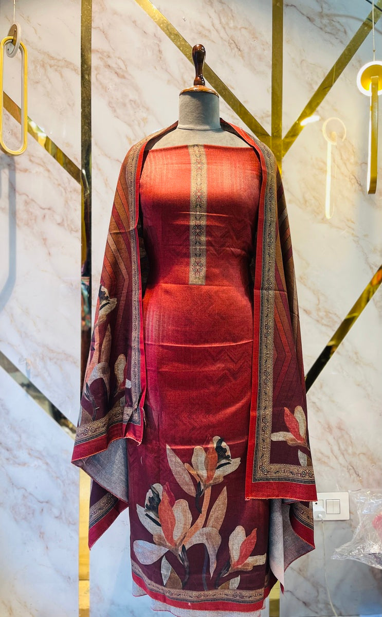 Premium kashmiri  Pashmina kani print Suit