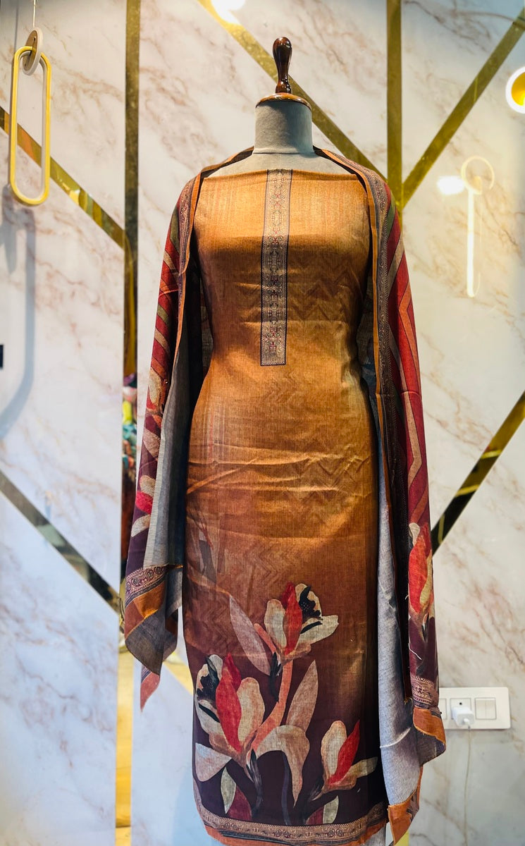 Premium kashmiri  Pashmina kani print Suit