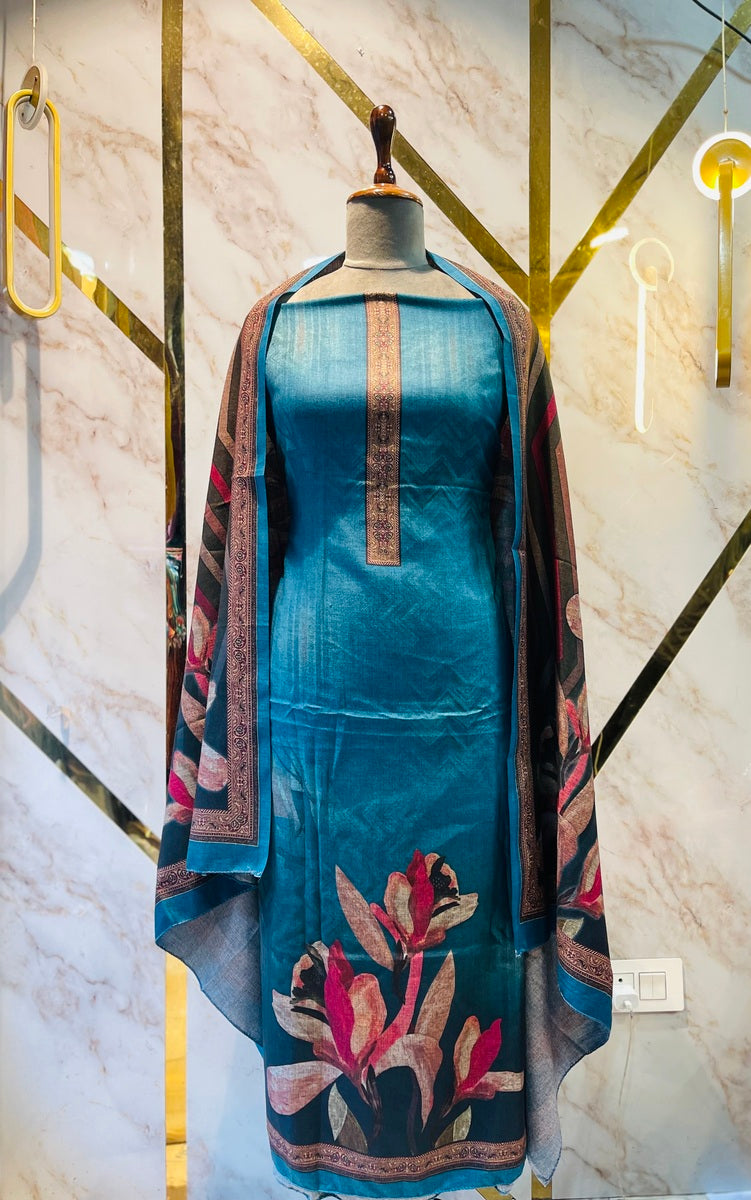 Premium kashmiri  Pashmina kani print Suit