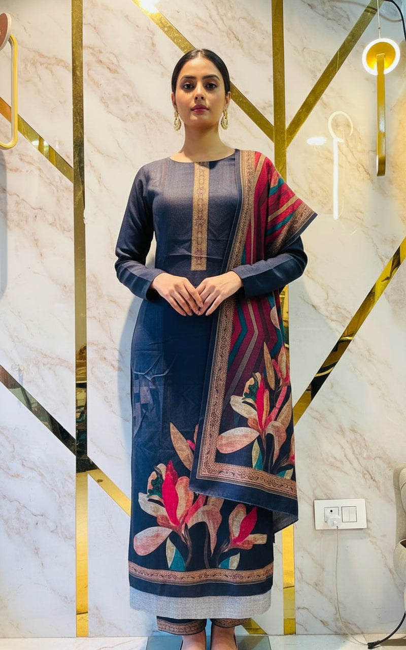 Premium kashmiri  Pashmina kani print Suit