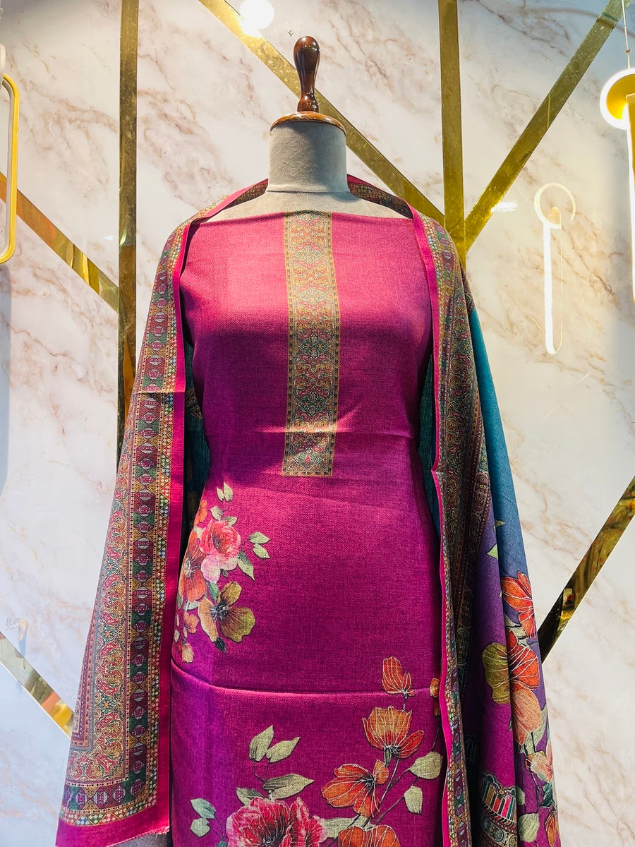 Premium kashmiri  Pashmina kani print Suit