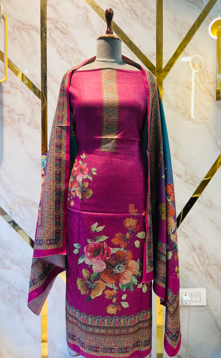 Premium kashmiri  Pashmina kani print Suit