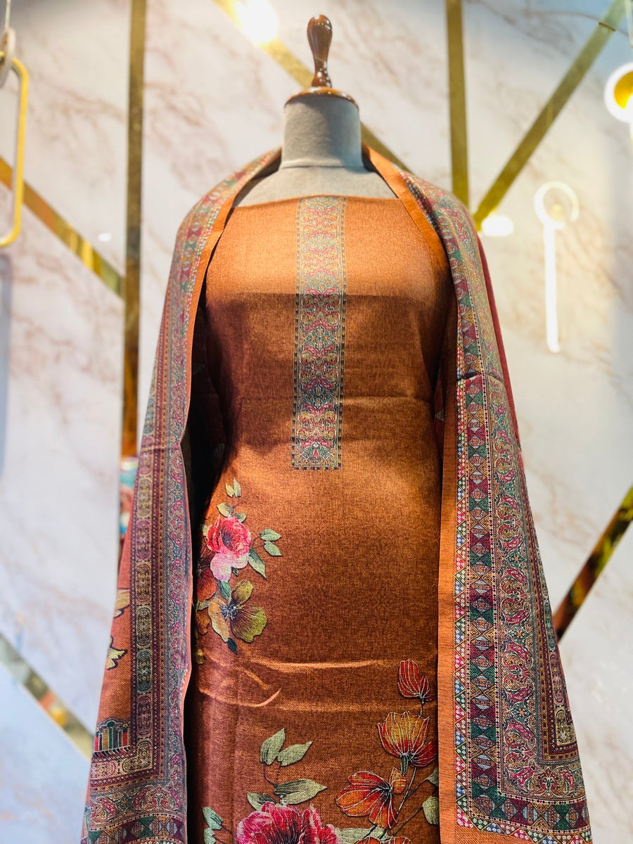 Premium kashmiri  Pashmina kani print Suit