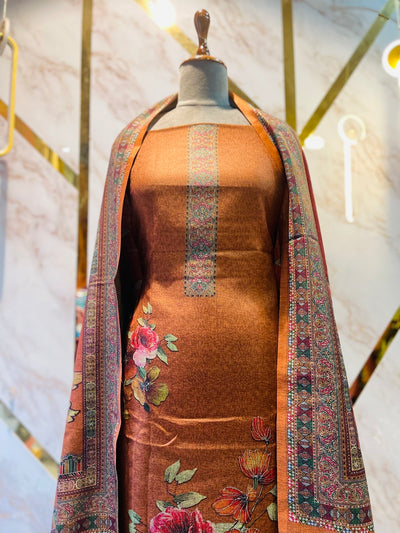 Premium kashmiri  Pashmina kani print Suit