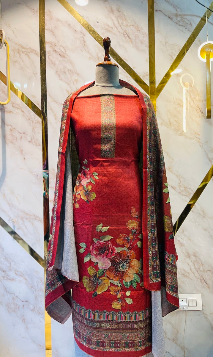 Premium kashmiri  Pashmina kani print Suit