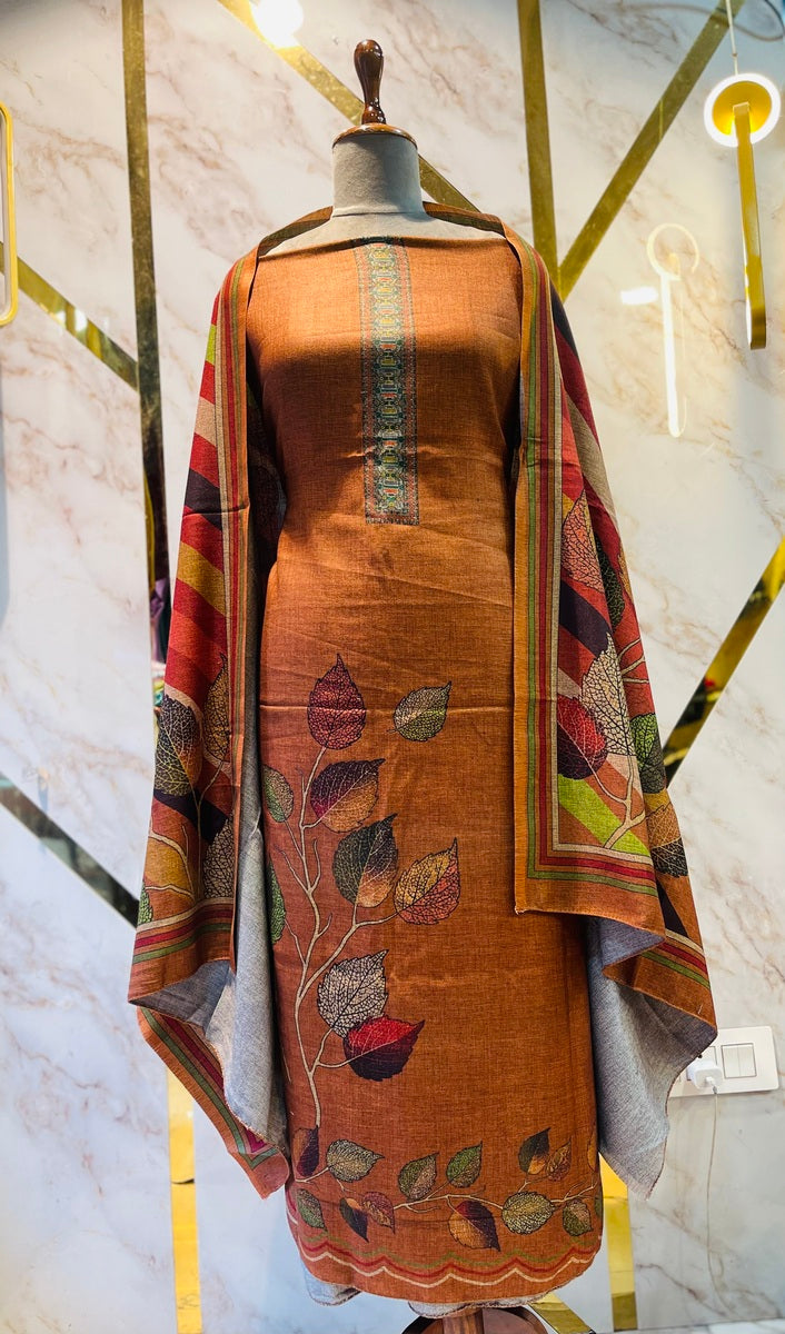 Premium kashmiri  Pashmina kani print Suit