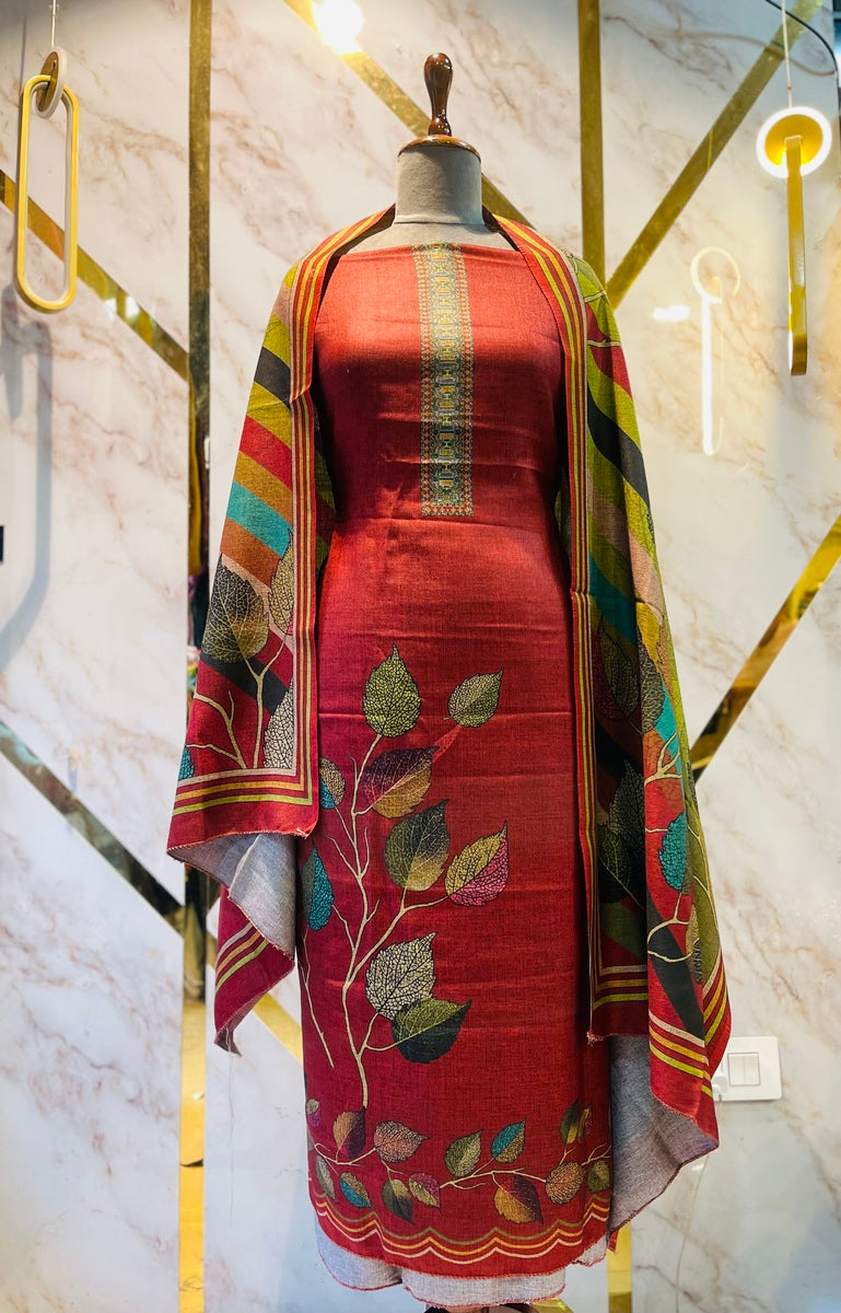 Premium kashmiri  Pashmina kani print Suit