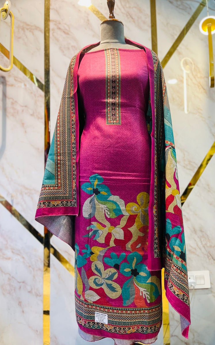 Premium kashmiri  Pashmina kani print Suit