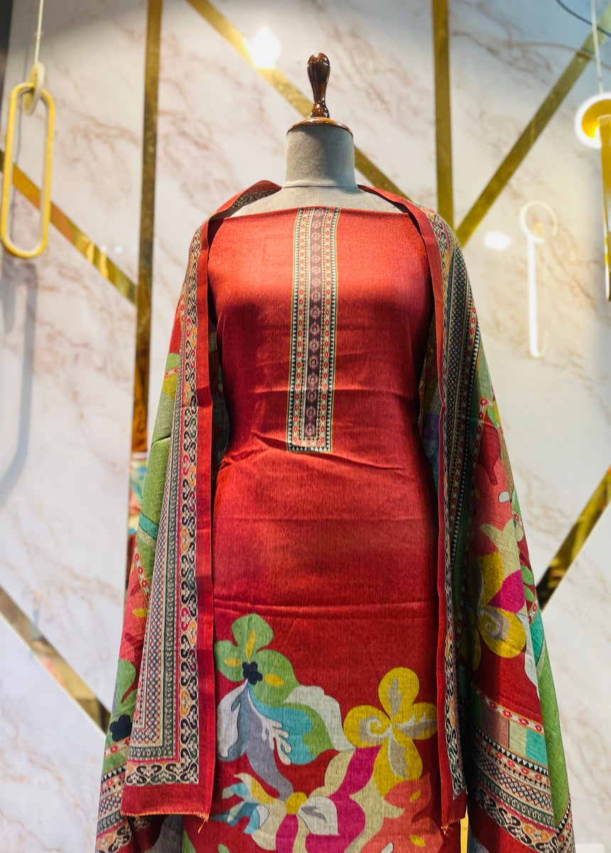 Premium kashmiri  Pashmina kani print Suit