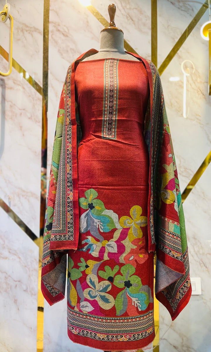 Premium kashmiri  Pashmina kani print Suit