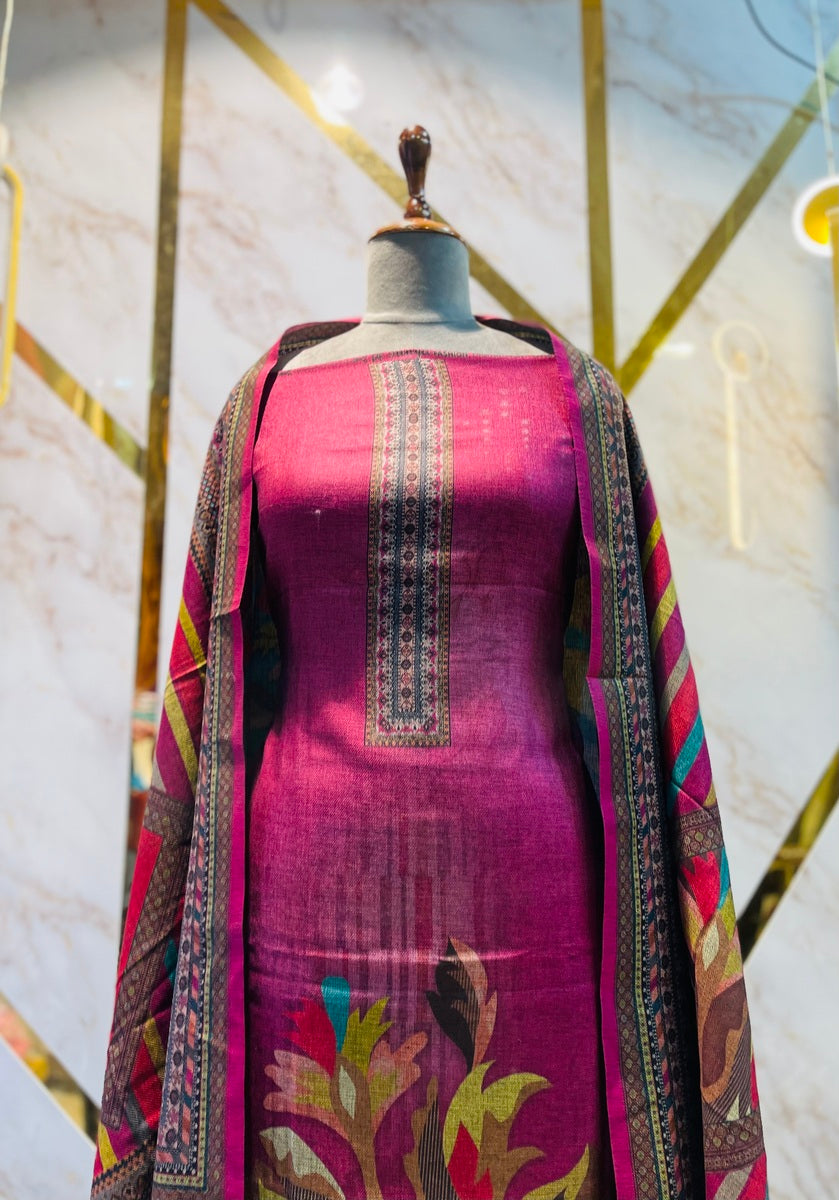 Premium kashmiri  Pashmina kani print Suit