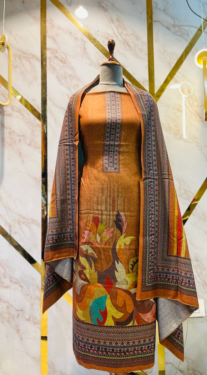 Premium kashmiri  Pashmina kani print Suit