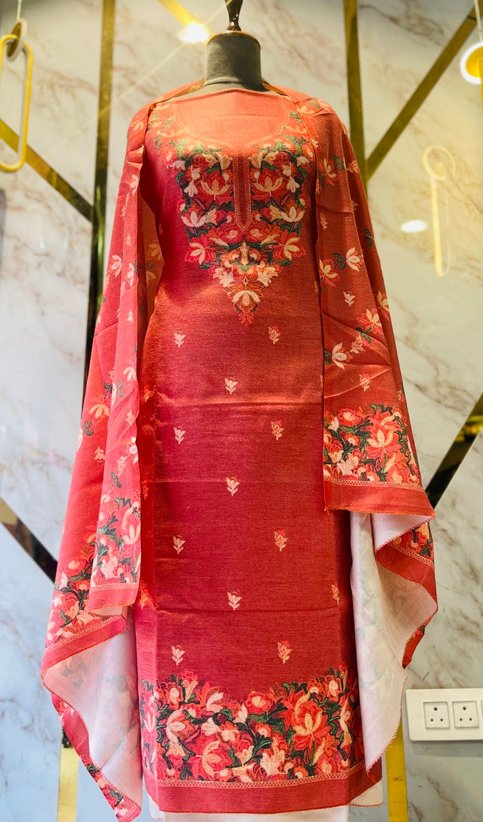 Premium kashmiri  Pashmina kani print Suit
