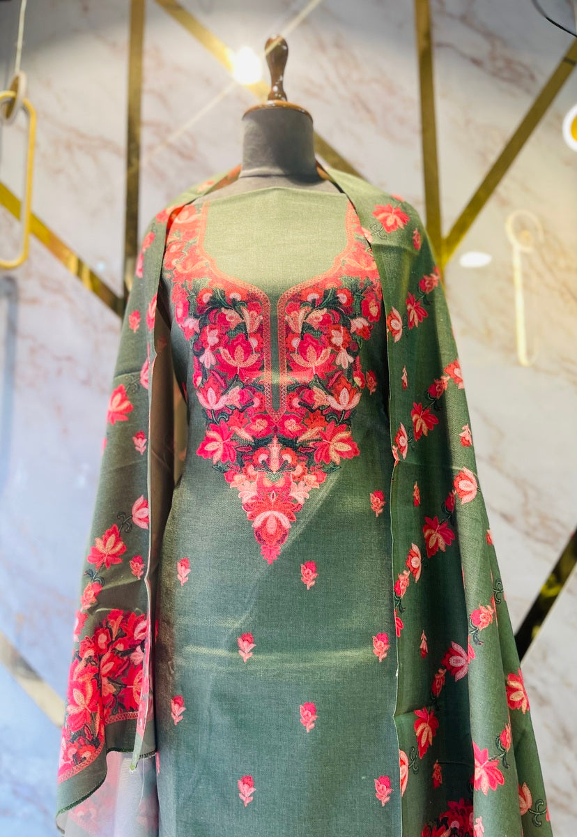 Premium kashmiri  Pashmina kani print Suit