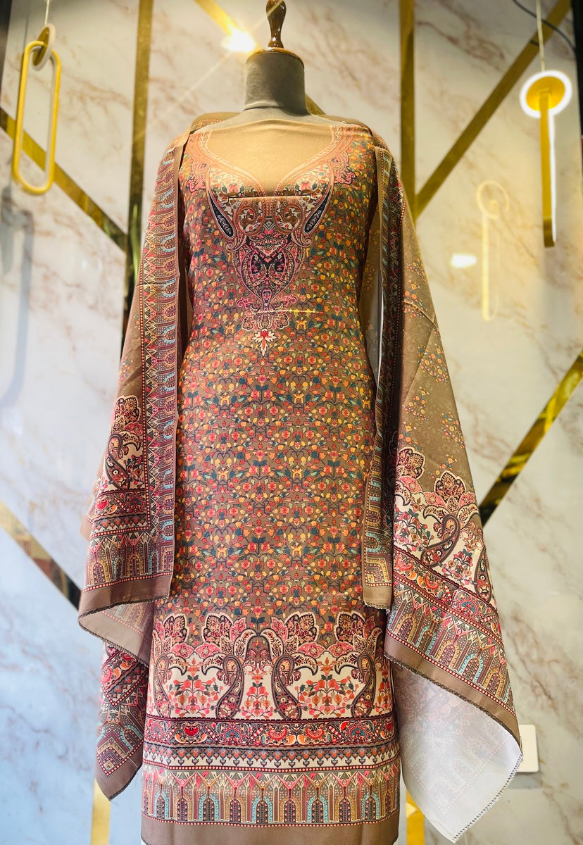 Premium kashmiri  Pashmina kani print Suit