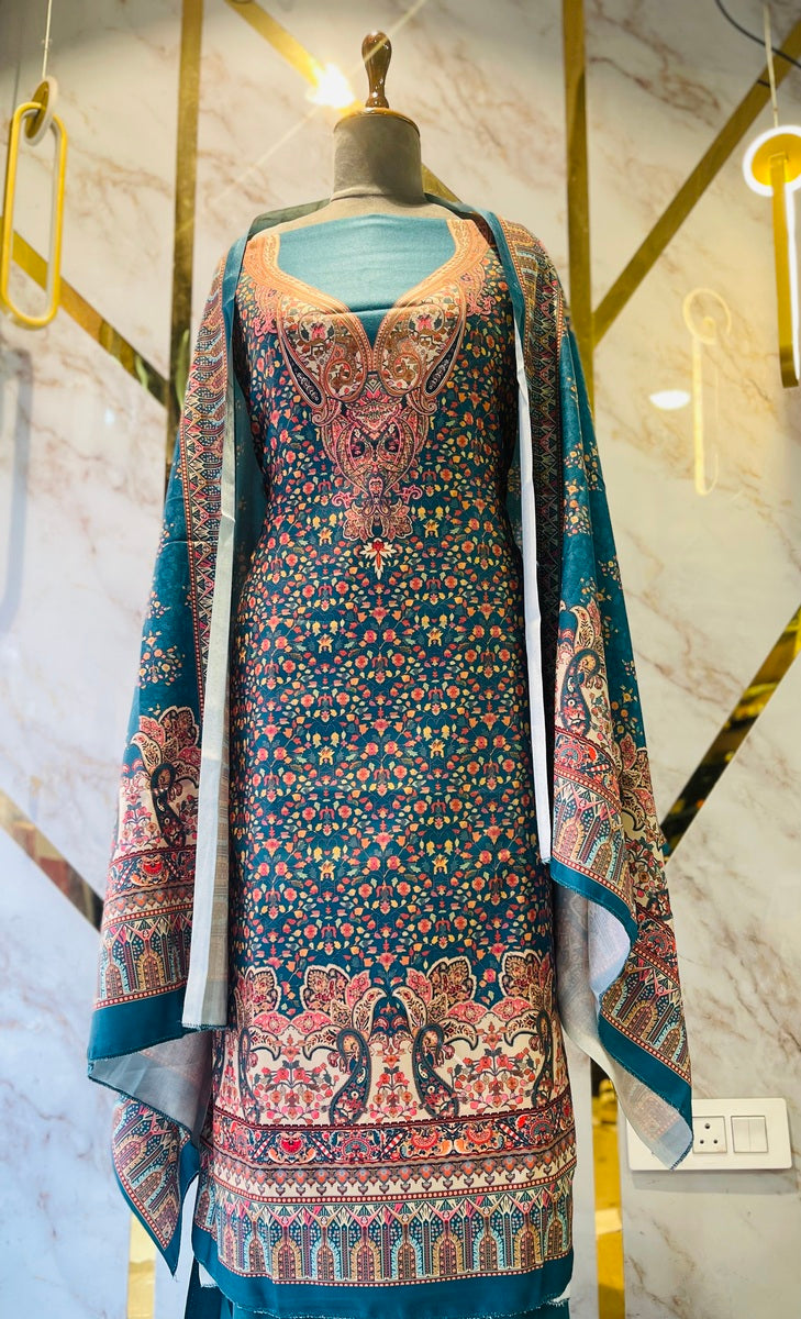 Premium kashmiri  Pashmina kani print Suit