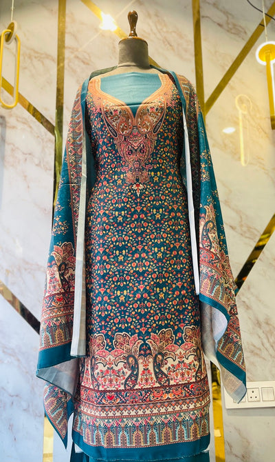 Premium kashmiri  Pashmina kani print Suit