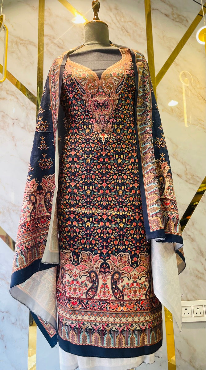 Premium kashmiri  Pashmina kani print Suit