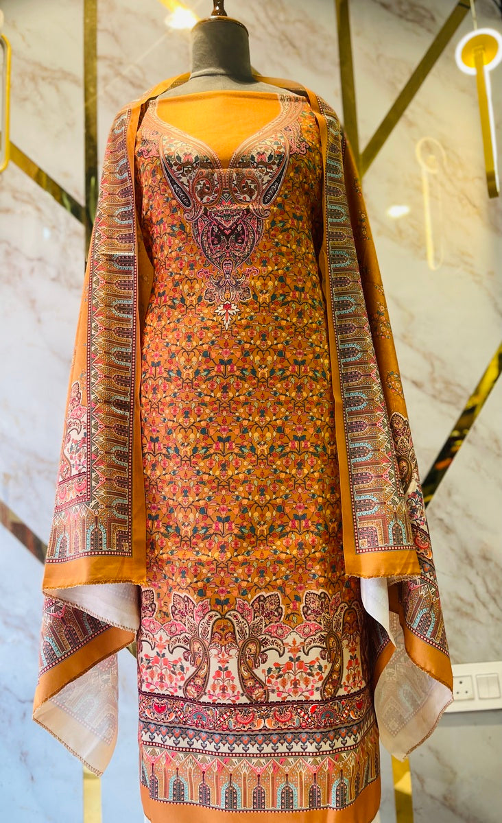 Premium kashmiri  Pashmina kani print Suit
