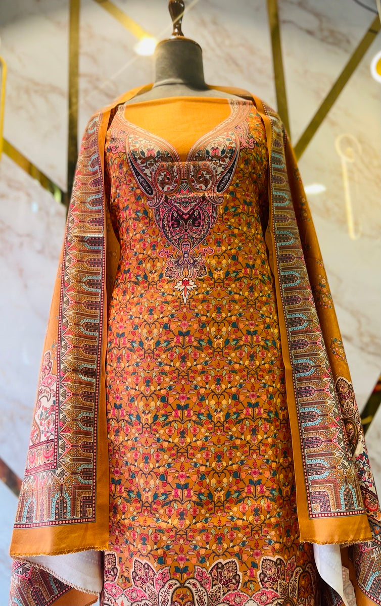 Premium kashmiri  Pashmina kani print Suit
