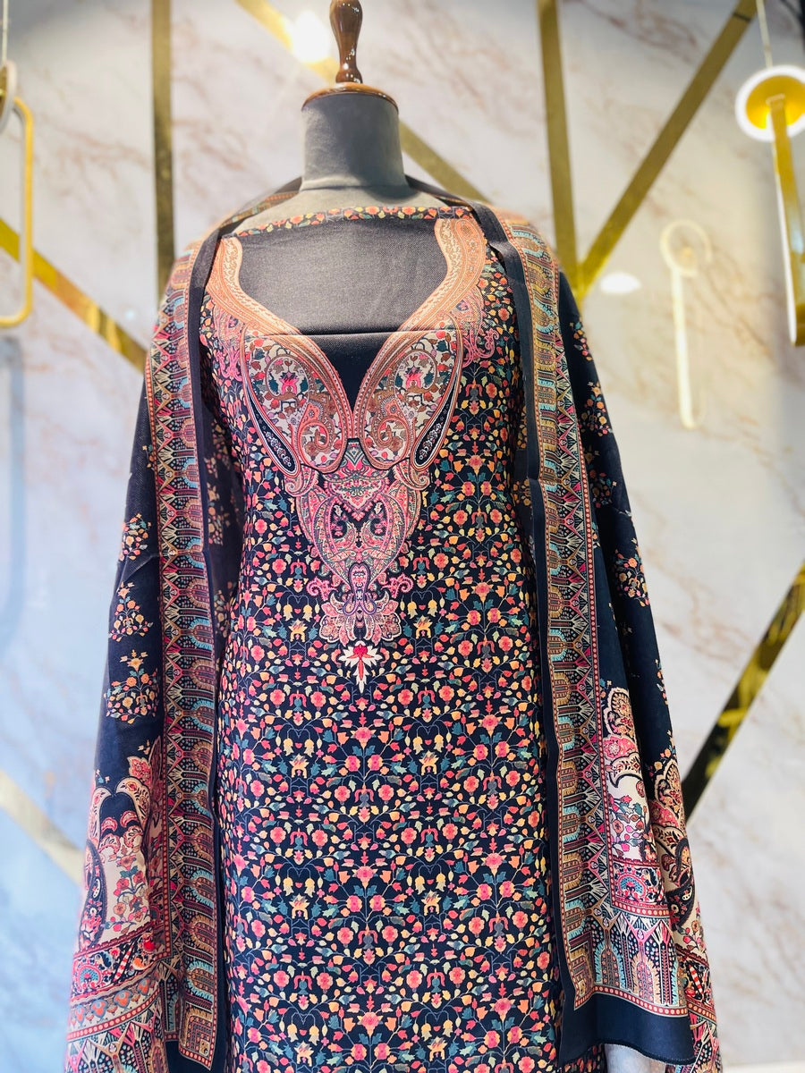 Premium kashmiri  Pashmina kani print Suit
