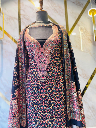 Premium kashmiri  Pashmina kani print Suit