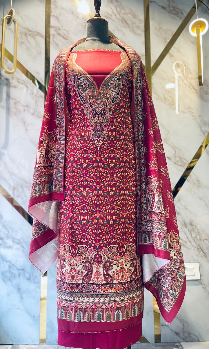 Premium kashmiri  Pashmina kani print Suit