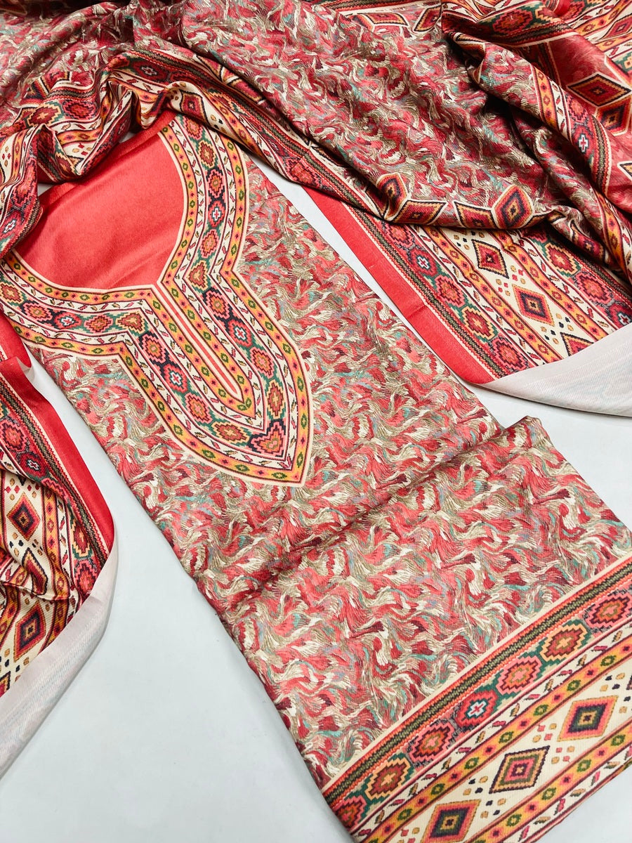 Premium kashmiri  Pashmina kani print Suit