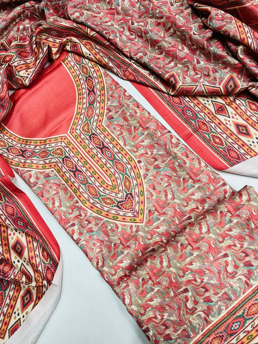 Premium kashmiri  Pashmina kani print Suit