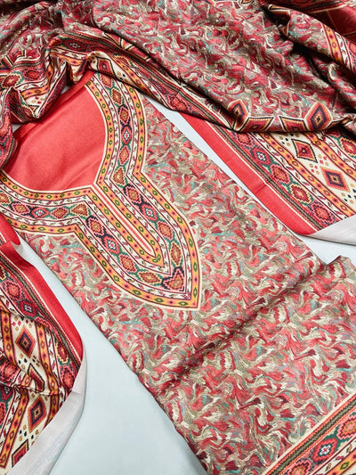 Premium kashmiri  Pashmina kani print Suit