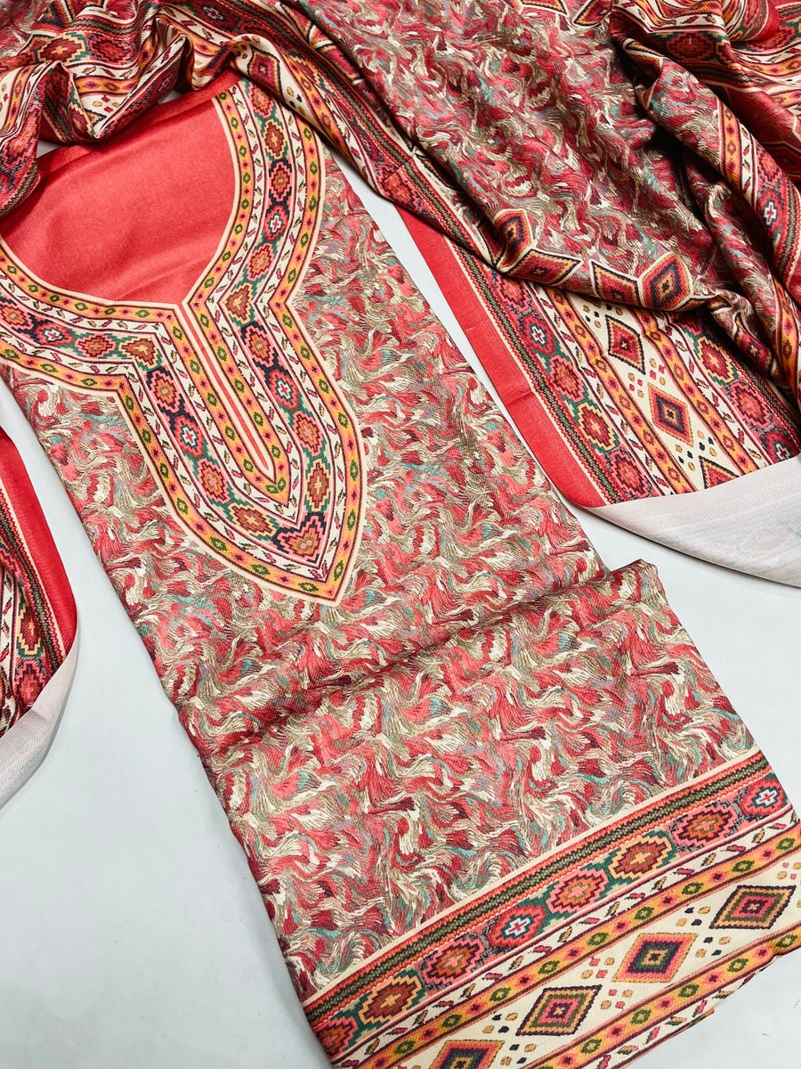 Premium kashmiri  Pashmina kani print Suit