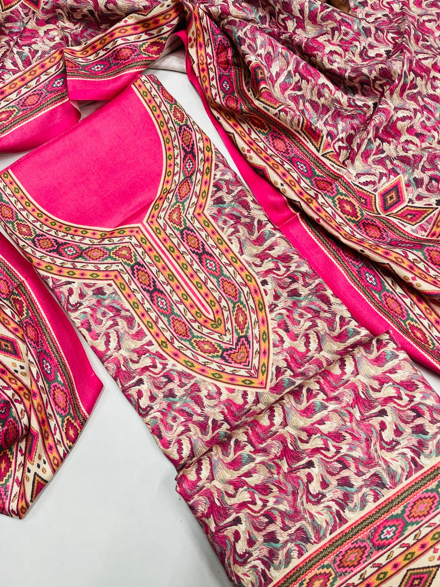 Premium kashmiri  Pashmina kani print Suit