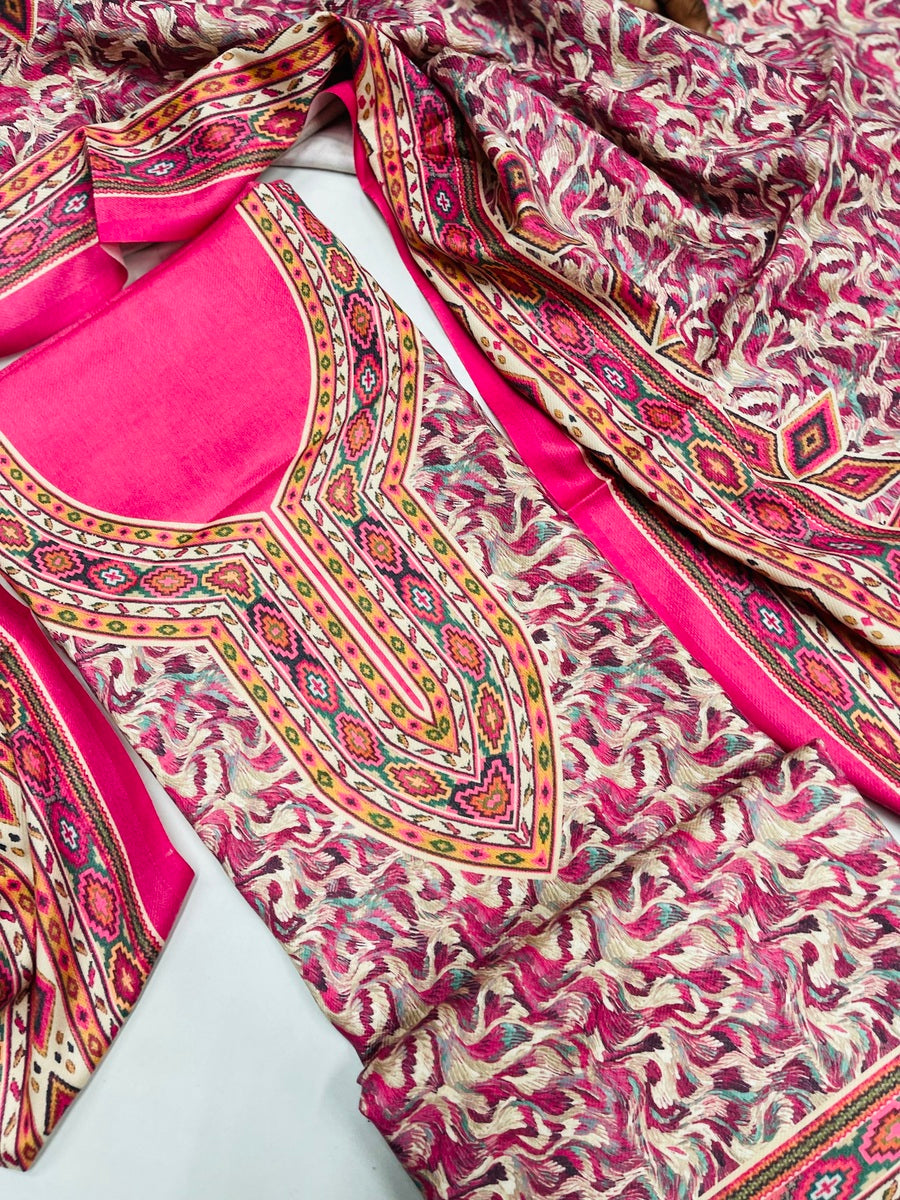 Premium kashmiri  Pashmina kani print Suit