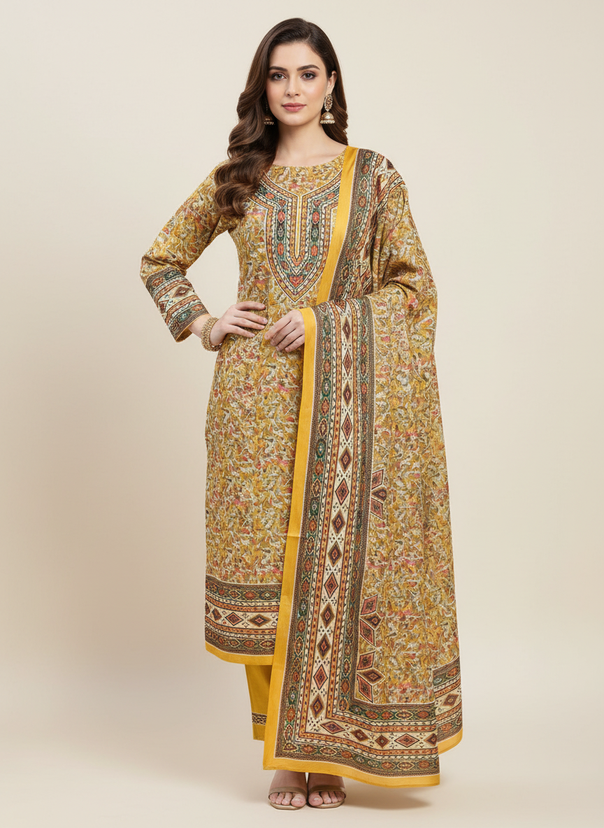 Premium kashmiri  Pashmina kani print Suit