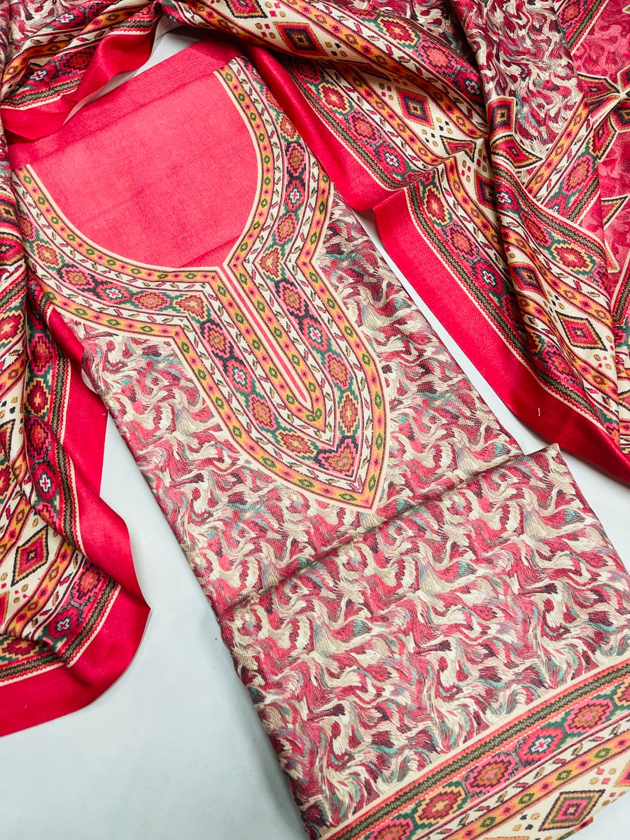Premium kashmiri  Pashmina kani print Suit