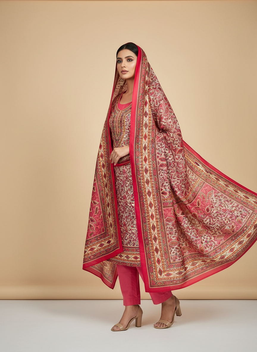 Premium kashmiri  Pashmina kani print Suit