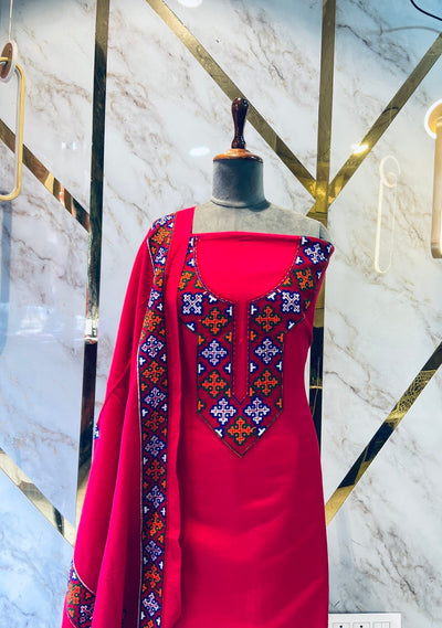 Pure winter 🥶 kinnauri (hand made ) suit( 4 side work)