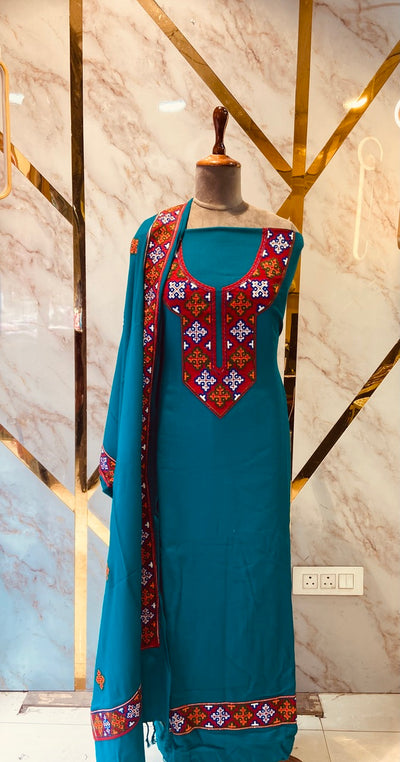 Pure winter 🥶 kinnauri (hand made ) suit( 4 side work)