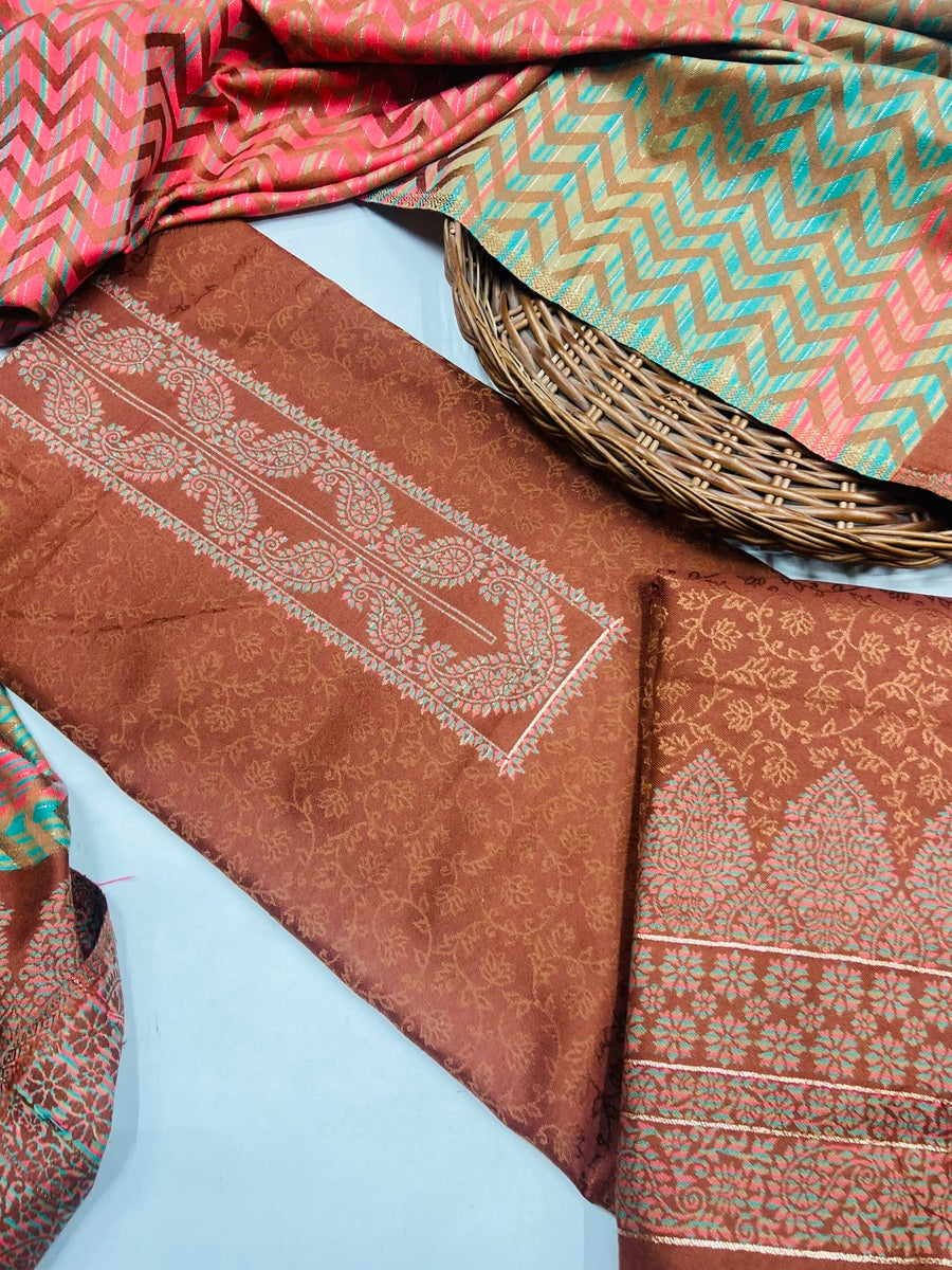 Premium kashmiri  Pashmina kani print Suit