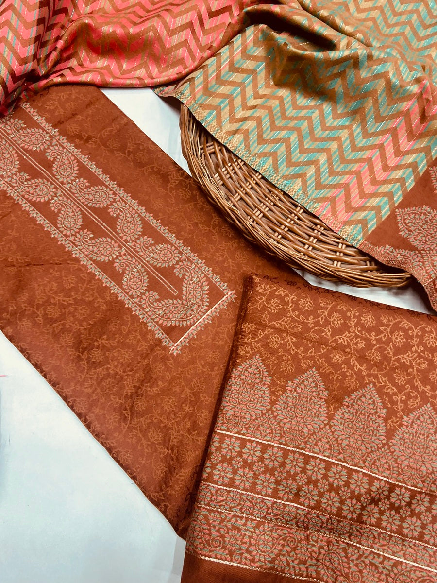 Premium kashmiri  Pashmina kani print Suit