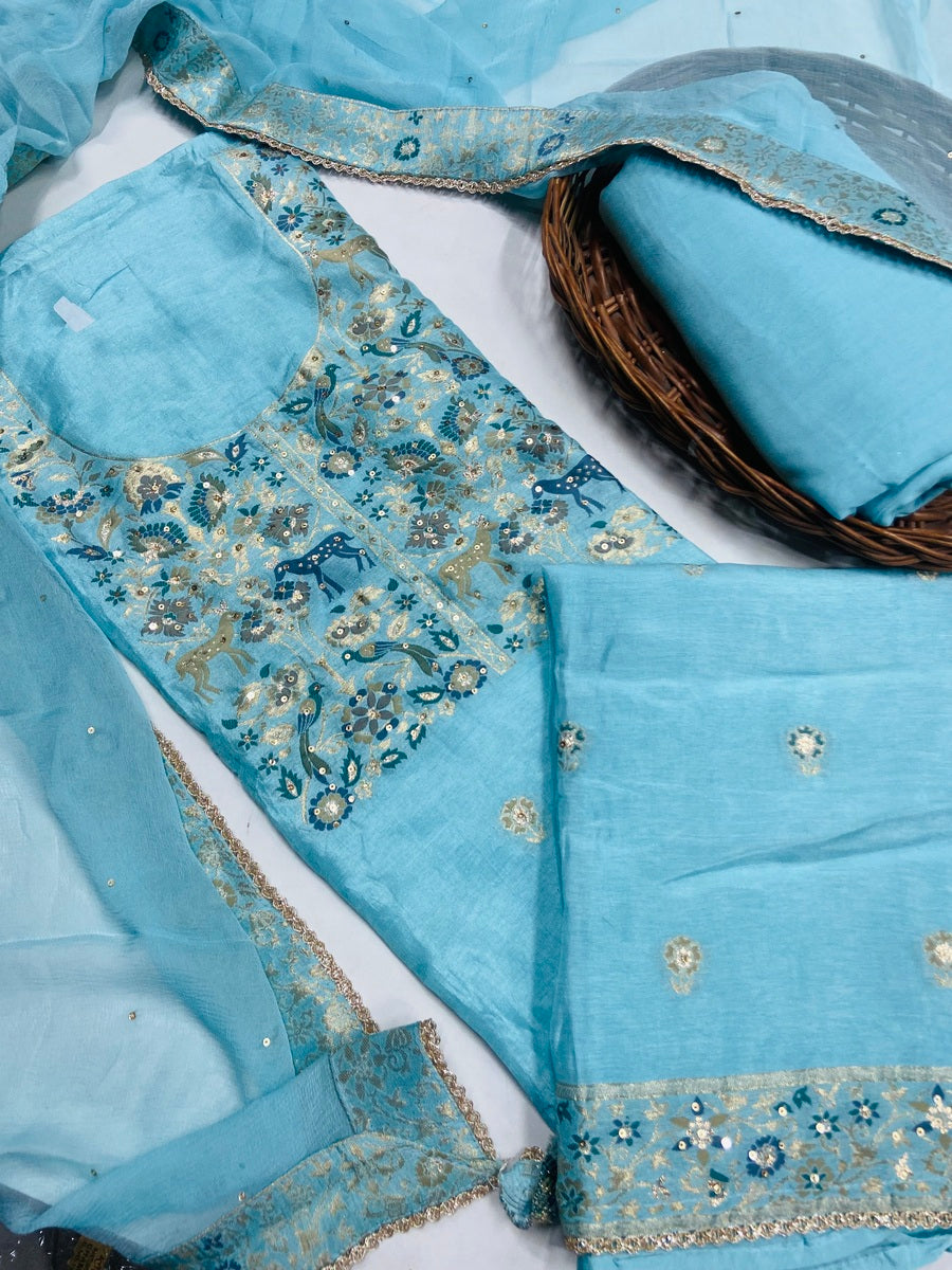 Premium maslin dola silk part 🎉suit