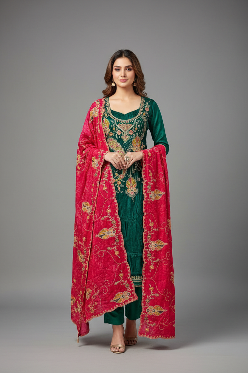 Premium makmal   velvet  🥶 suit