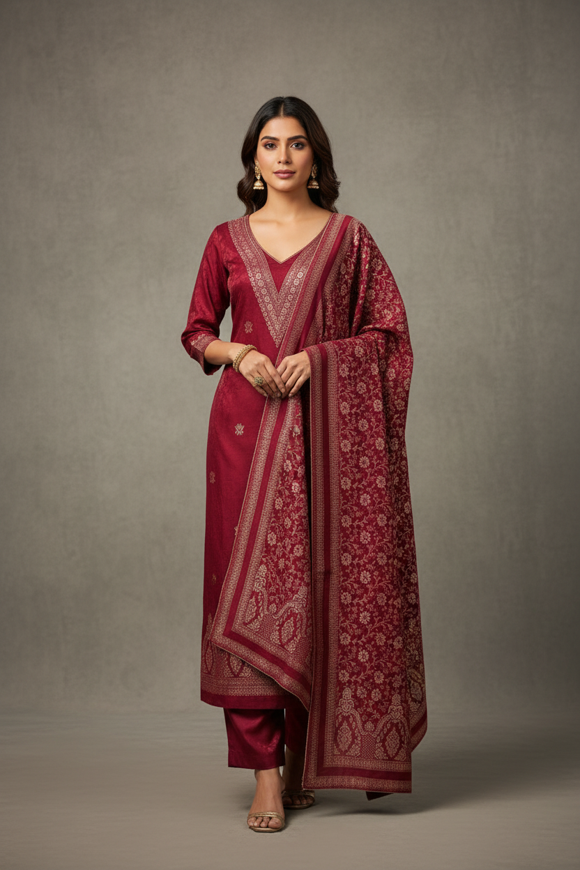 V neck Woollen party 🎉 suit 🥶