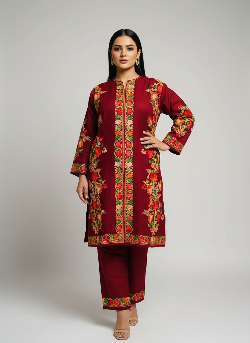 Beautiful Full Length Kashmiri winter 🥶 Ready made suit