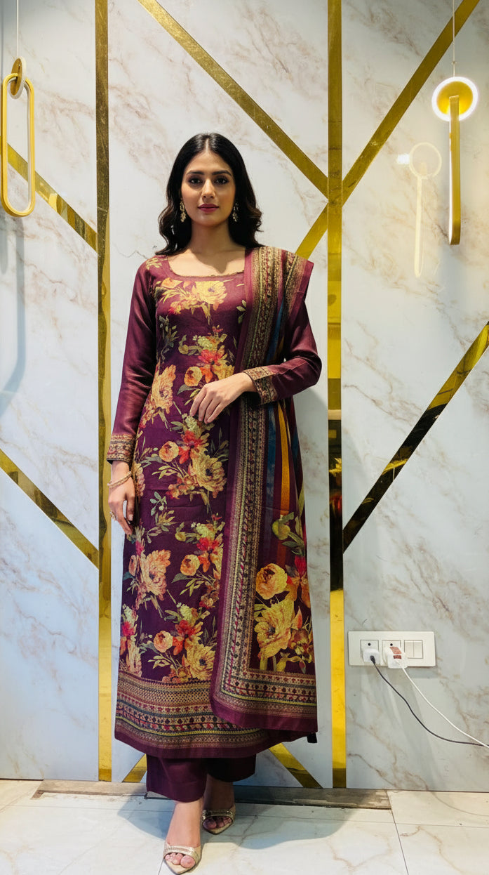 Premium Shimar Pashmina kani print Suit