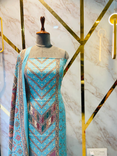 Premium Shimar Pashmina kani print Suit