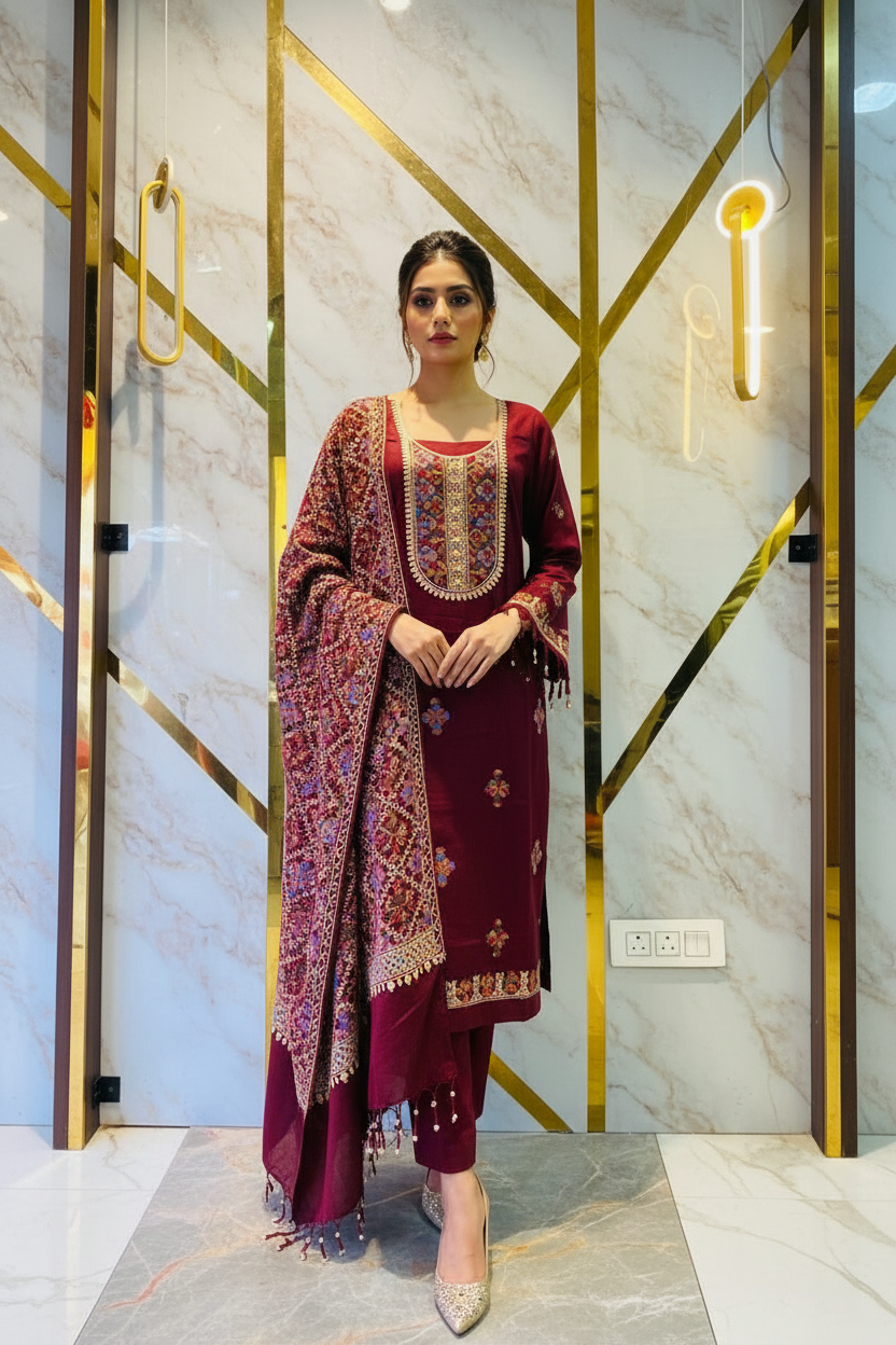 Kashmiri 🥶 winter pure suit (💯%handmade)